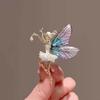 Female Jewelry Coat corsage Angel wings Brooch Women Crystal Brooches Dancing Girl Lapel Pins