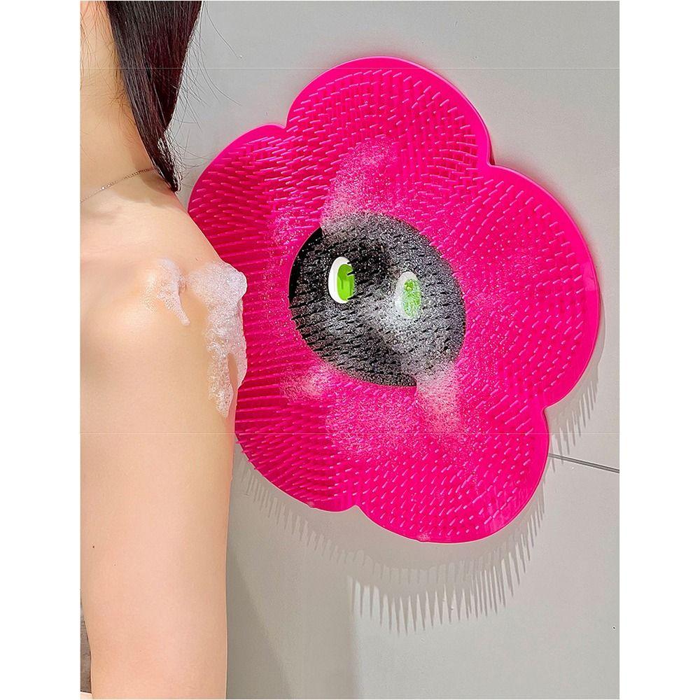Suction Cup Silicone Bath Foot Brush Non-Skid Bath Back Cleaner Portable Foot Rubbing Board  Home