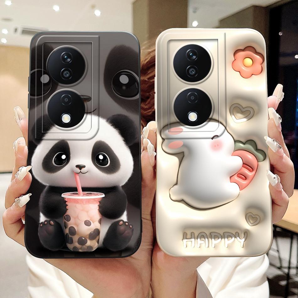 For Honor X7b Cute Panda Rabbit Cartoon Case HonorX7b X 7B 4G CLK-LX1 LX2 LX3 Camera Protective Soft Silicone Phone Cases