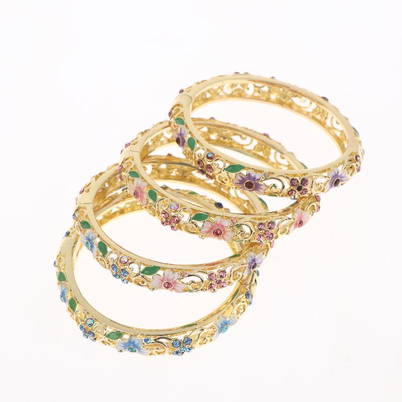 Brățară Cloisonne Vintage Stil Etnic Emailată Golită Floare Brățară Modă Elegantă Brățări Pentru Femei Bijuterii Cadouri