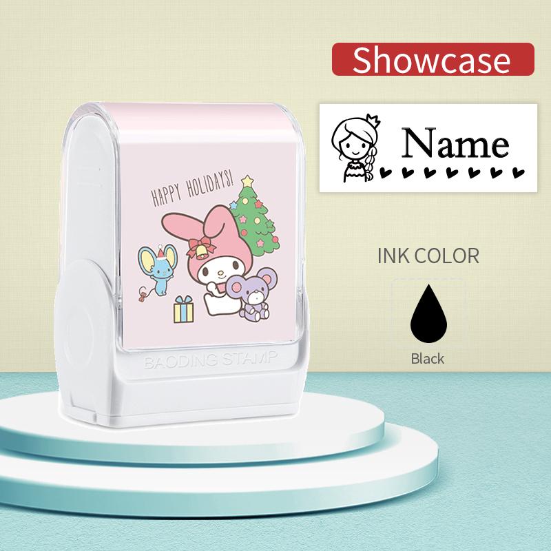 

Custom Waterproof Name Stamp With Washable Ink–Featuring My Melody Designs, Ideal for School Supplies,Festival Gift,Everyday Use