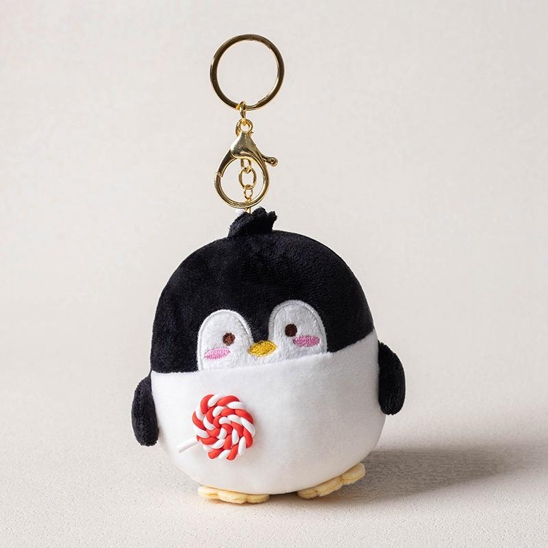 

Creative Cute Lollipop Penguin School Bag Pendant Doll Couple Plush Coin Wallet Keychain Hanging Doll 10cm 0.05kg