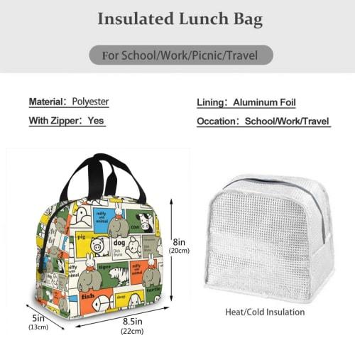 Miffy Lunch Bag, Insulated, Zippered, Compact, Portable, Insulated Lunch Bag, Soft Cooler Bag, Tote/Eco Bag, Unisex, for Commuting, School, and Lunch.