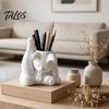 Talos Cat Pen Holder, Cute Resin Desk Organizer, Funny Figurine, Decorative Storage Statue for Office Supplies, Creative Desktop Home Decor