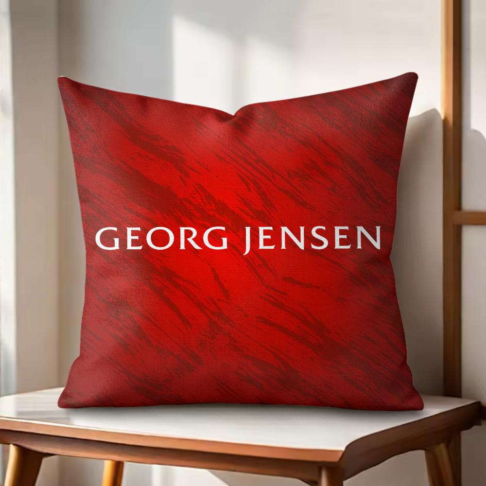Luxuny GGeorg JJensen Cushion Cover Natural Linen Organic Fabric DoubleSided Printing Couch Pillow Covers Home Decor