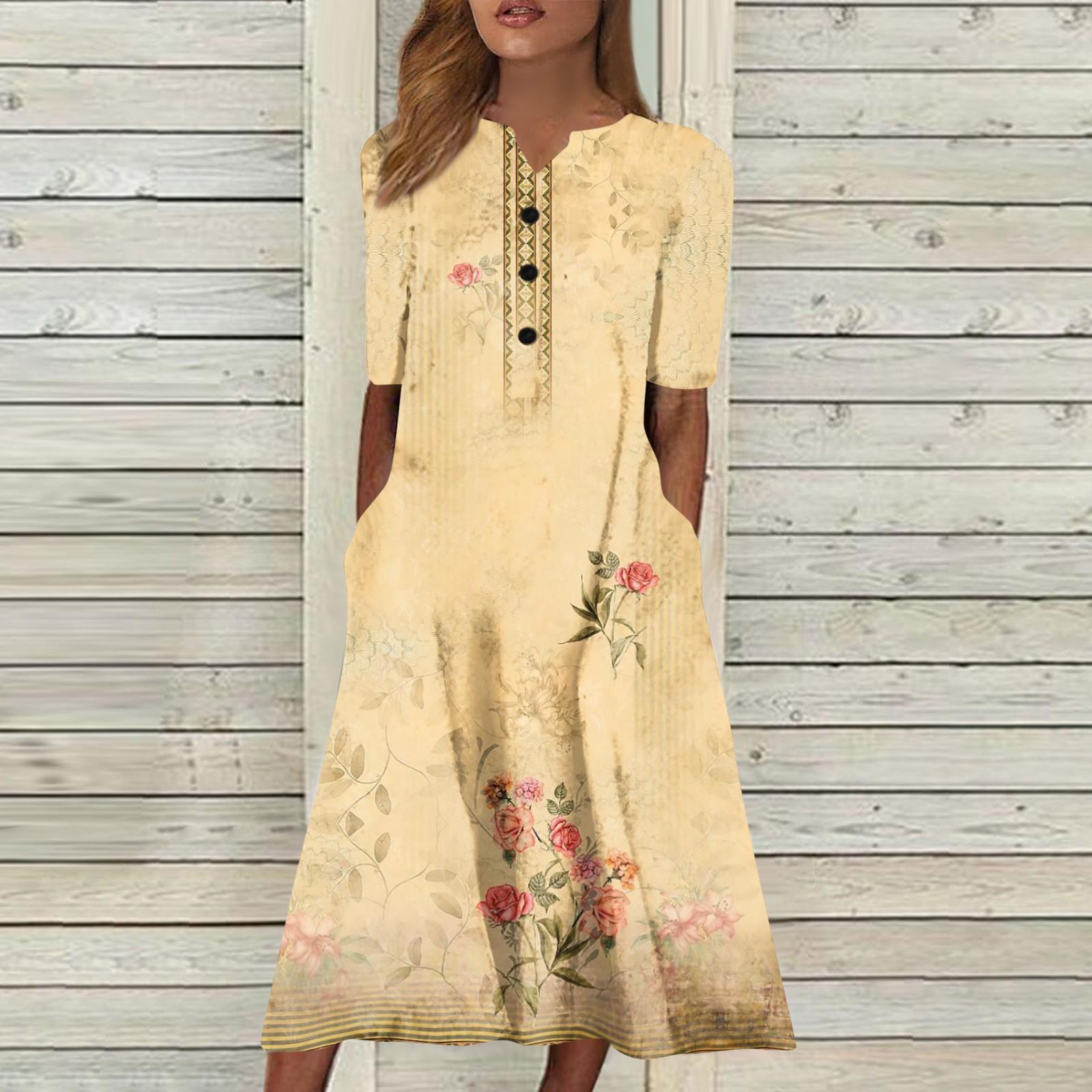 

Женская летняя повседневная модная пляжная свинг-юбка с v-образным вырезом и короткими рукавами