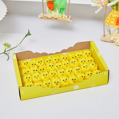 Velikonoční kuřátko Ornament Žlutá vatová koule Kuřecí chlupaté kuřátko Dekorace pro domácí kancelář Velikonoční párty Velikonoční náplň do košíku