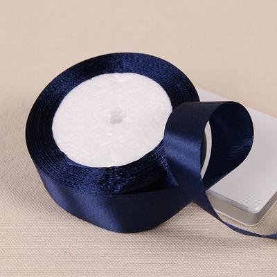 22meter/roll Navy Blue Polyester Satin Ribbon Chrismas Wedding Party Prom Decoration Cake Wrap Ribbons DIY Hair Accessories Bow