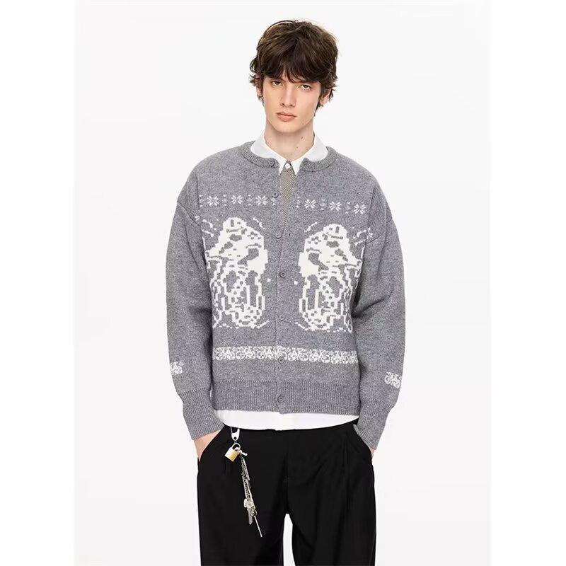 

Sea Mist Embroidery Loose Sweater - 2025 Autumn Casual High-End Layered Top Large сірий колір