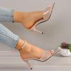 Fashion 2024 Fashion Women Slippers Stiletto Snake Print High Heels Slippers Flip Flops Pointed Toe Slides Party Shoes Woman 2024