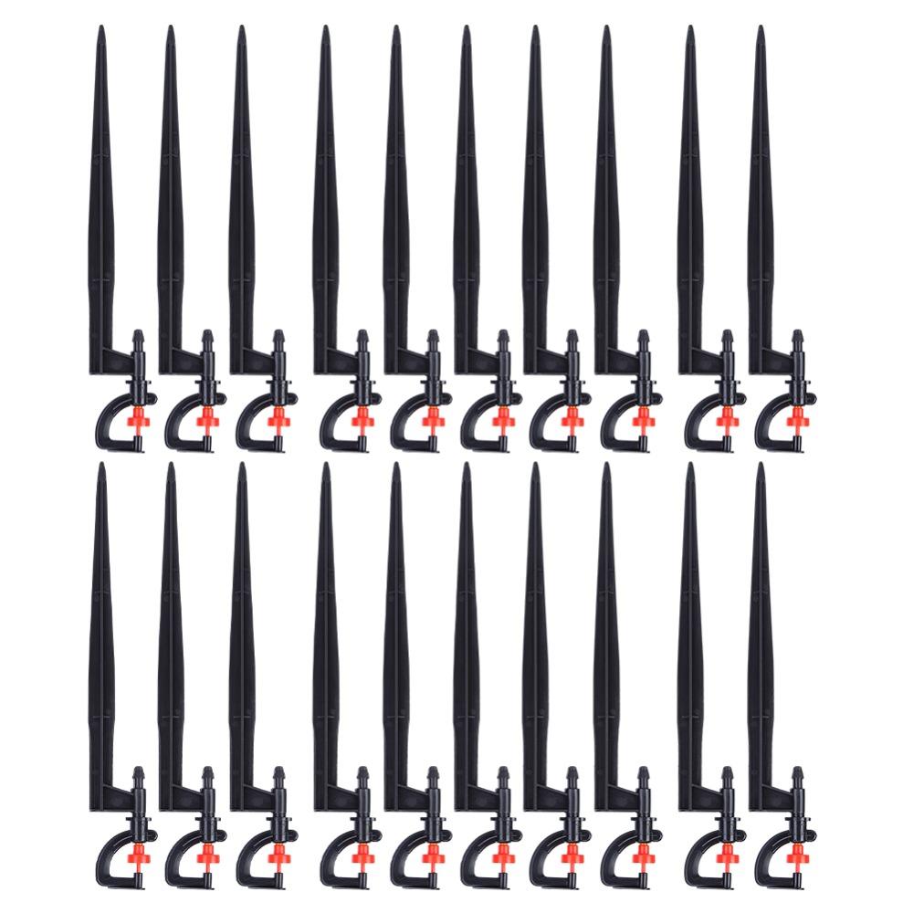 20PCS Wide Coverage Rotating Sprinkler Nozzle Plastic Micro Spray Head Flower Bed Irrigation