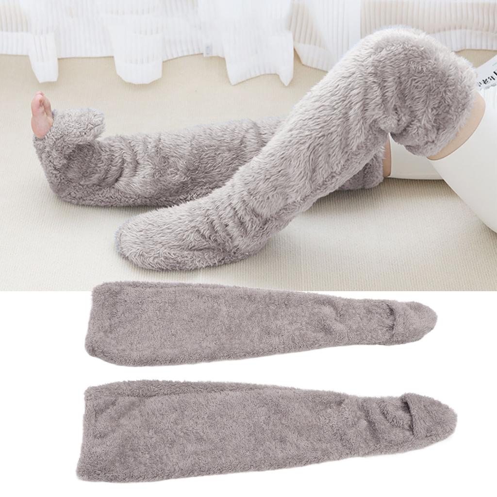 Over Knee Fuzzy Socks Winter Home Sleeping Soft Thick Breathable Plush Stockings Leg Warmer