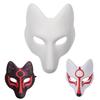 Japanese Kabuki Kitsune Fox Mask Pu Unpainted Masquerade Masks Diy Animal Unpainted Craft Mask For Cosplay Costume Accessory