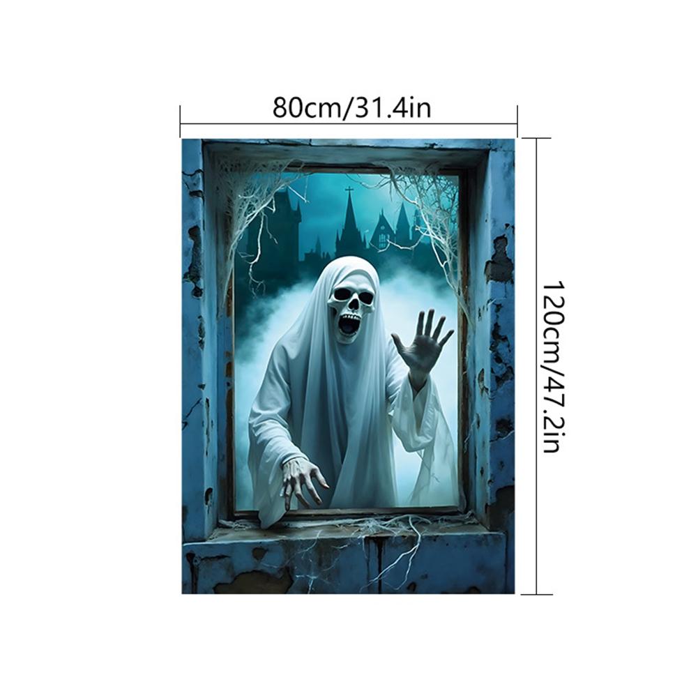 Halloween Gruselige Fensterdekoration Schreckliche Deko 2D Geist Horror Gruselige Augen Banner Festival Fenster-/Türabdeckung Spukhausdeko Horror Hintergrund