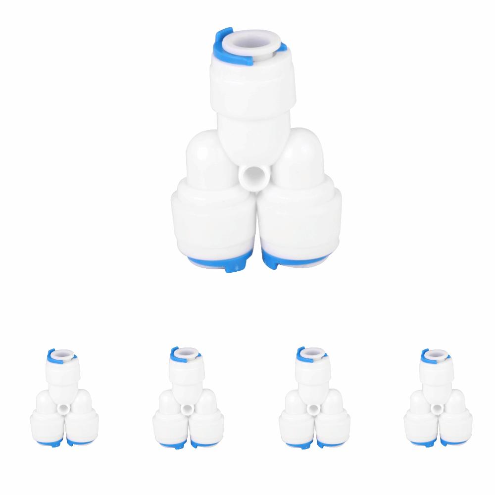 5 Stück G1/4 Gewinde Wasserfilter Anschluss Weiß Rohrverschraubungen Auslaufsicherer PE-Rohrverbinder RO-System