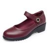 Fashion Women's Wedge Shoes Women Ankle Strap Casual Flat Shoes Woman Work Office Pumps Comfort Genuine Leather Shallow Mouth Mom Shoes