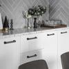 WV Square Matte Black American-style Kitchen Cabinet Handle 128mm Drawer Black Cabinet Wardrobe 7-Character Solid Pulls 287