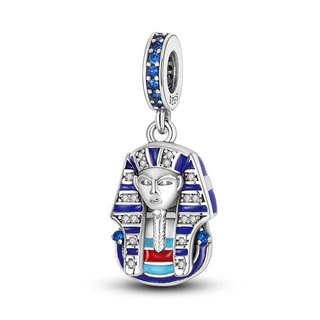 Lucky Blue Devil Eyes Pendant Fit Bracelet Necklace 925 Silver Palm Egypt Charms Bead Diy Jewelry