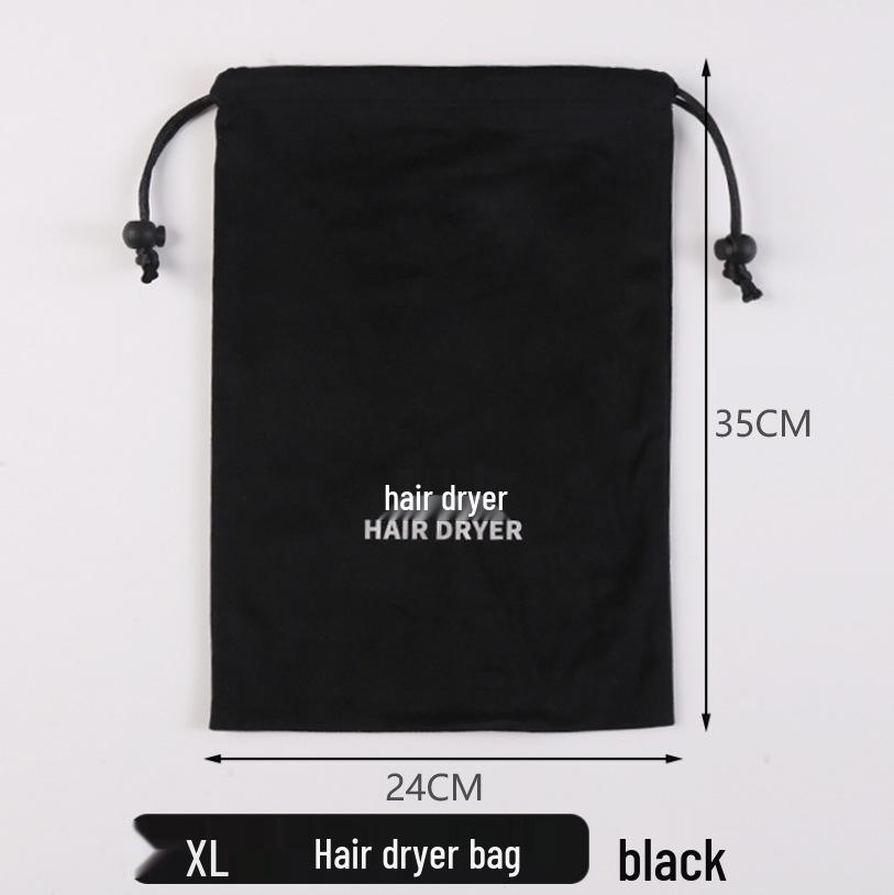 Custom Black Velvet Hair Dryer Storage Bag - Dustproof for Hotels & B&Bs