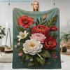 1pc Floral Print Blanket, Vintage Floral Pattern, Multi-Size Available, Suitable for Living Room, Bedroom, Study, Balcony, Courtyard