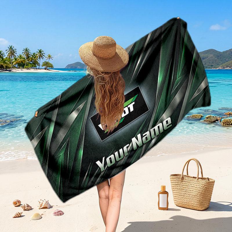 Fendt Customized Name Text Beach Towel, Soft Absorbent Towel Beach Pool Travel Personal Gift