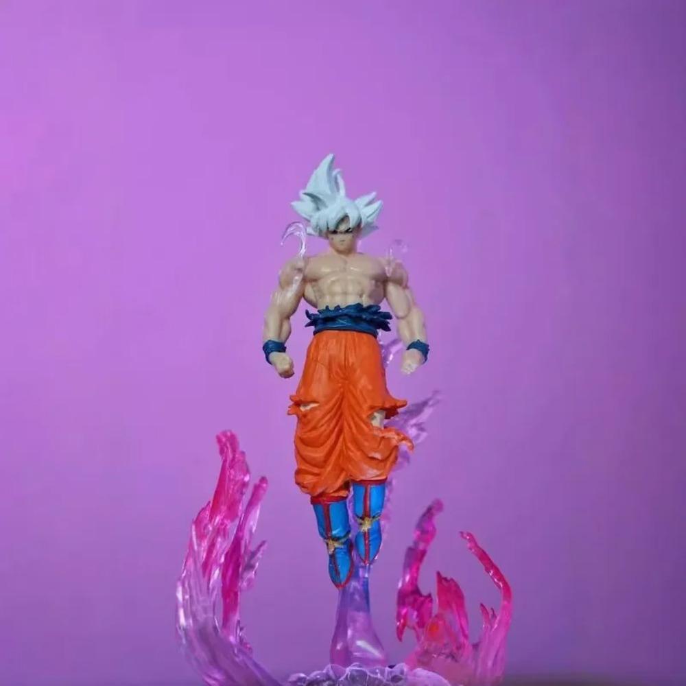 25 Cm Anime Dragon Ball Figure With Light, Ultra Instinct, Saiyan Son Goku, Pvc Sculpture, Decorative Doll, Collectible Model