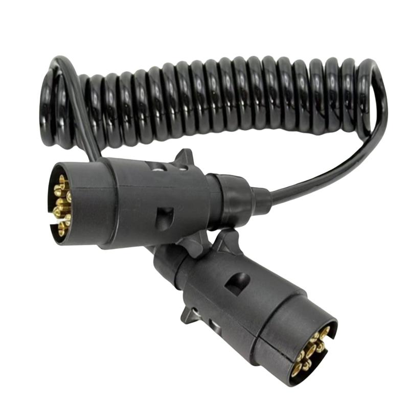 For European Commercial Vehicle Trailer 12V Spring Wire 2M 7-Core Towing Coiled Wiring For Car Trailers Camper Accessories