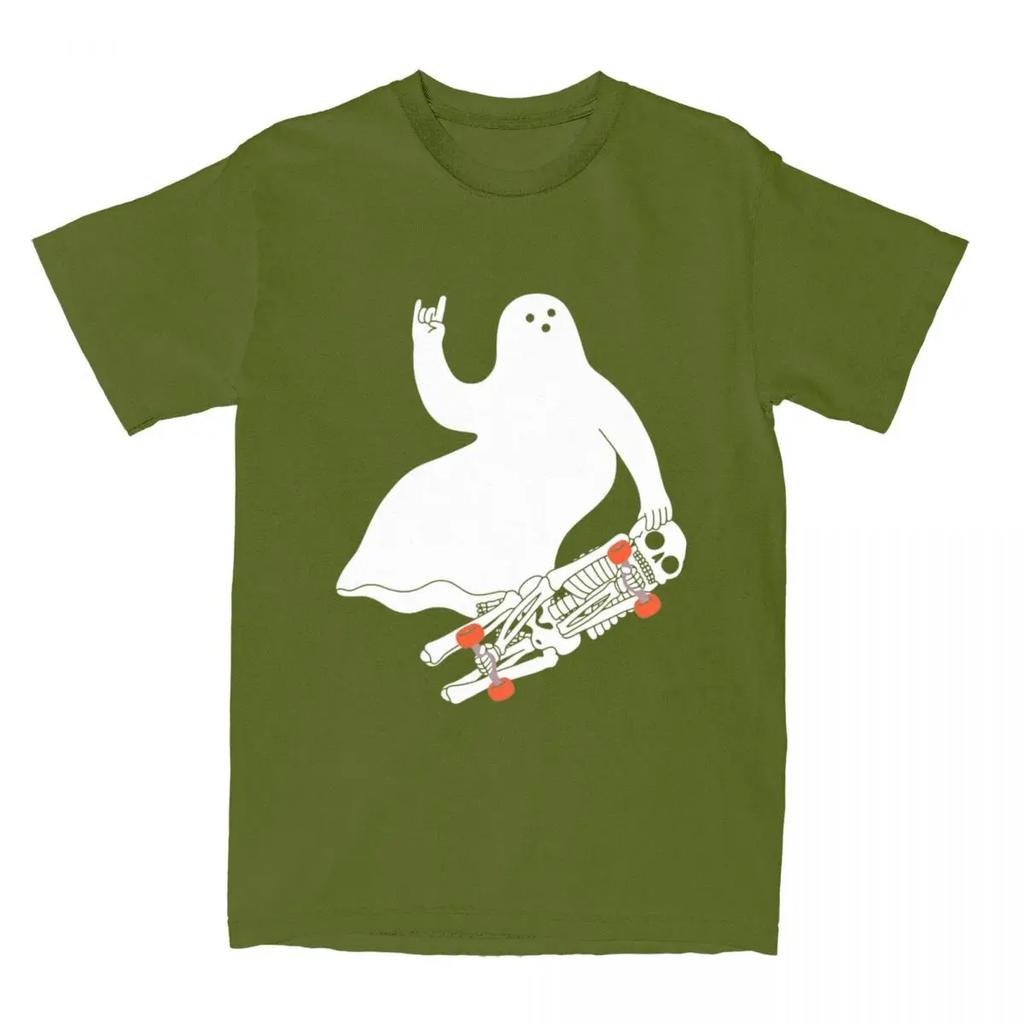 Ghost Skateboarding Shirt Accessories Men Women's Pure  Hipster Skateboard Lover Tees Short Sleeve Tops Summer