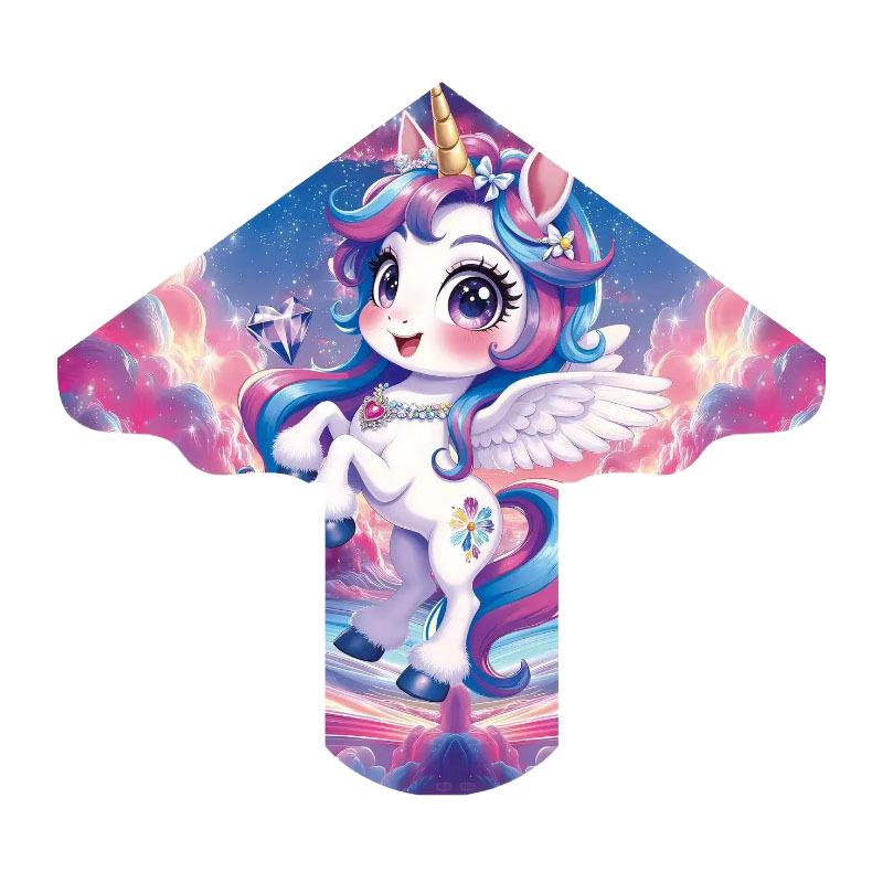 Aquilone Unicorno Colorato per Bambini e Adulti - Facile da Far Volare con Brezza Leggera