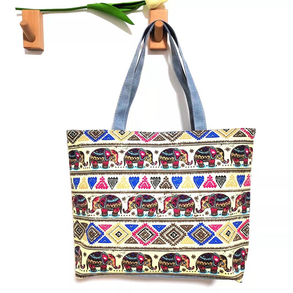 New version of cute cartoon canvas bag literary women's shoulder bag large capacity canvas tote women's bag