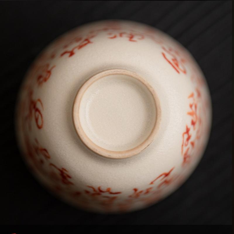 Hand-Painted Fish Ceramic Teacup Retro Chinese Kung Fu Gongfu Tea Cups Master Cup Bowl Household Teaware Drinkware Tea Ceremony