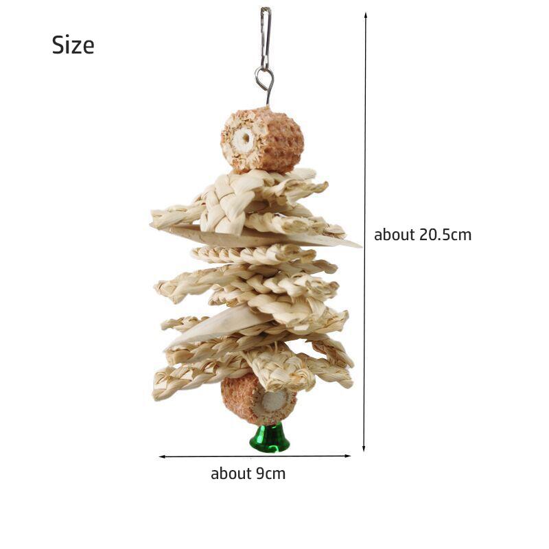 Natural Parrot Bird Toy Natural Cuttlefish Bone Vine Ball Luffa Corn Husk tooth Grinding Cage Hanging Supplies Bird Accessories