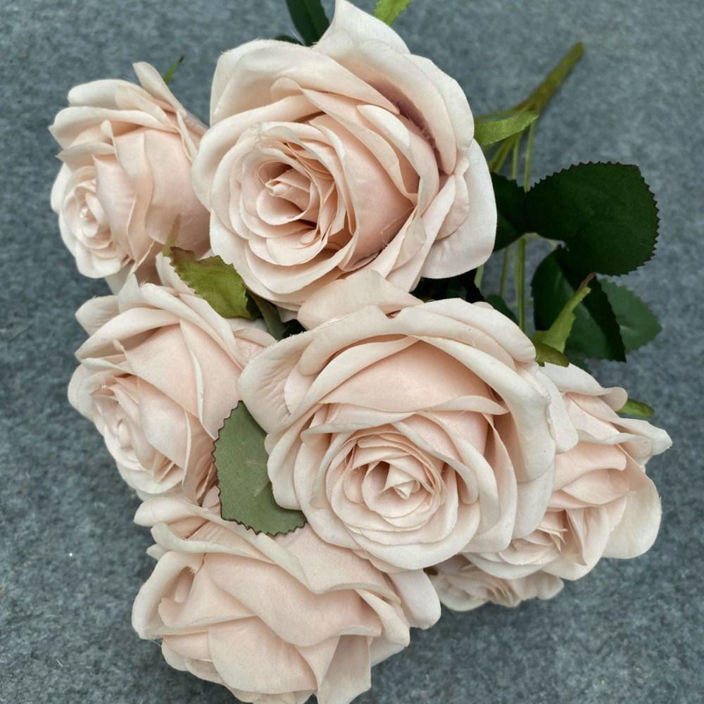 

9 Heads Retro Realistic Colorful Fake Flower Artificial Flowers Photography Props Wedding Home Party Decor