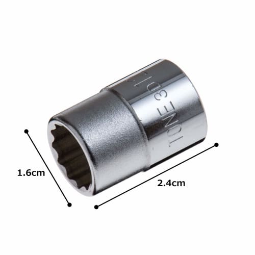 Tone HP3D-12 12-Point Socket, 9.5mm (3/8") Drive, 12mm Width