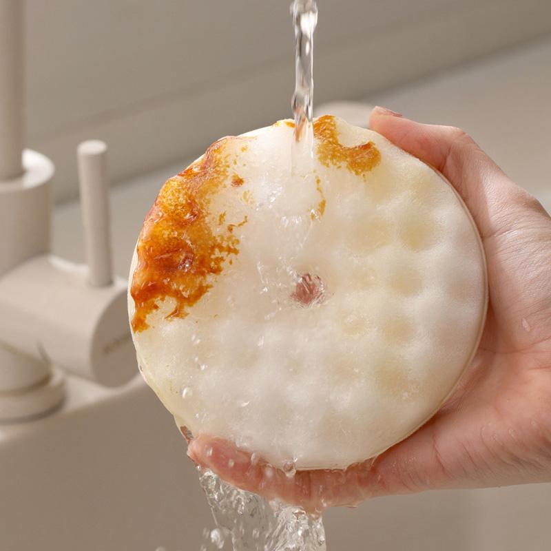 Double-side Suction Cup Sponge Cleaning Brush Detachable Kitchen Dishwashing Sponge Housework Cleaning Scouring Pad Clean Tool