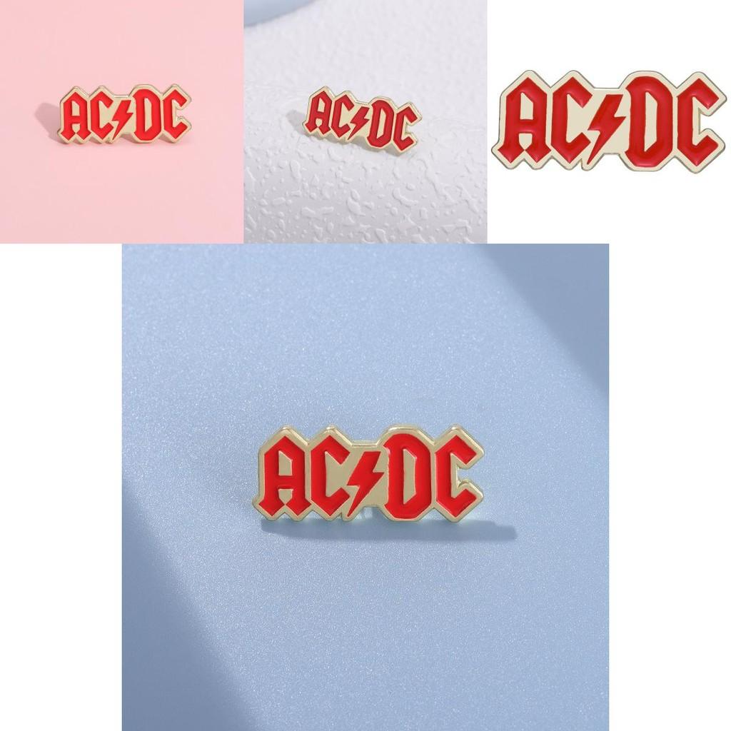 Fashionable Rock Acdc Band Pin Chic Geometric Letter Design Ideal Gift All For