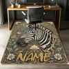 Custom Name LNTB002260915X1004==Zebra Printed Carpet,Rug for Office Chair Living Room Bedroom Kitchen Room Decor Gifts.