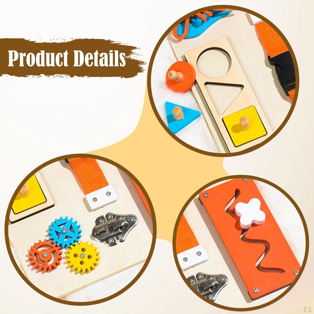 Busy Board for Kids Ages 4-8 Travel Toy Educational Practical Fine Motor Skills