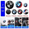 7 peças Emblema do Capô Dianteiro Carro Logo 50º Aniversário 82mm + Emblema Traseiro 74mm + Calota de Roda 68mm Tampa de Decoração Styling para M