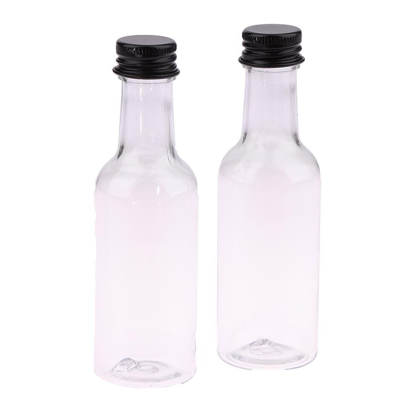 6 stk 50 ml Mini Klare PET Påfyllbare Vinflasker Små Flasker For Fest Bryllup Likørflasker Med Lekkasjesikkert Skrulokk