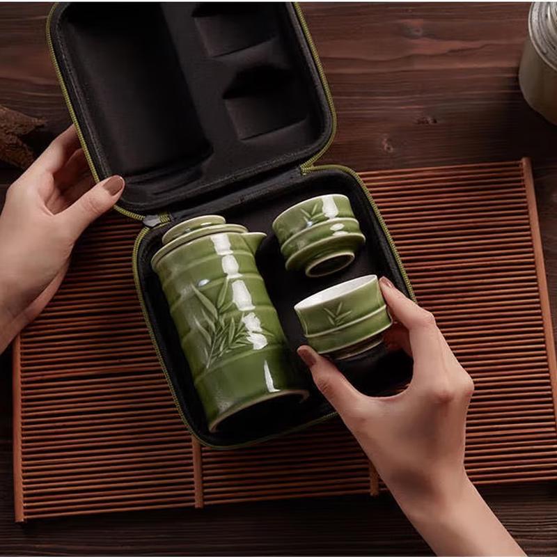 

Graceful TANG Ceramic Bamboo Gentleman Tea Set
