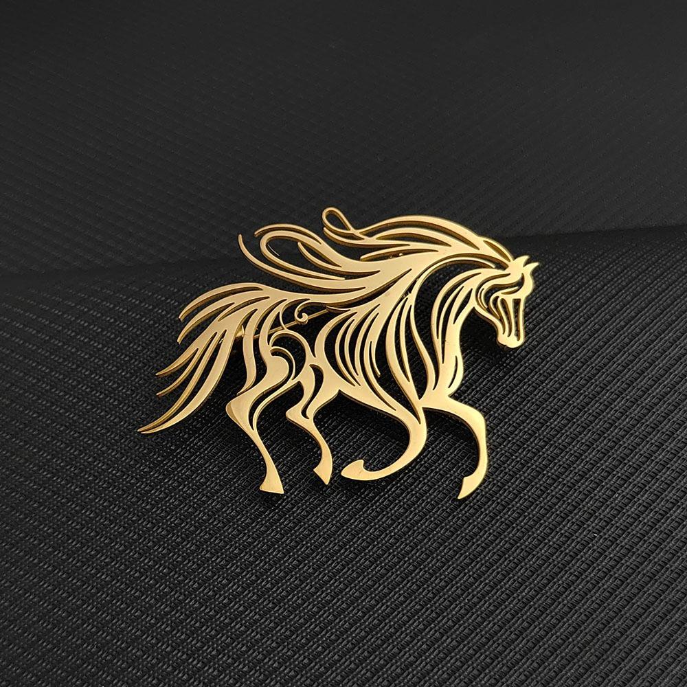 Luxury Vintage Pegasus Brooch Traditional Hollow Brooch Pins Alloy Lapel Pin Cultural Art