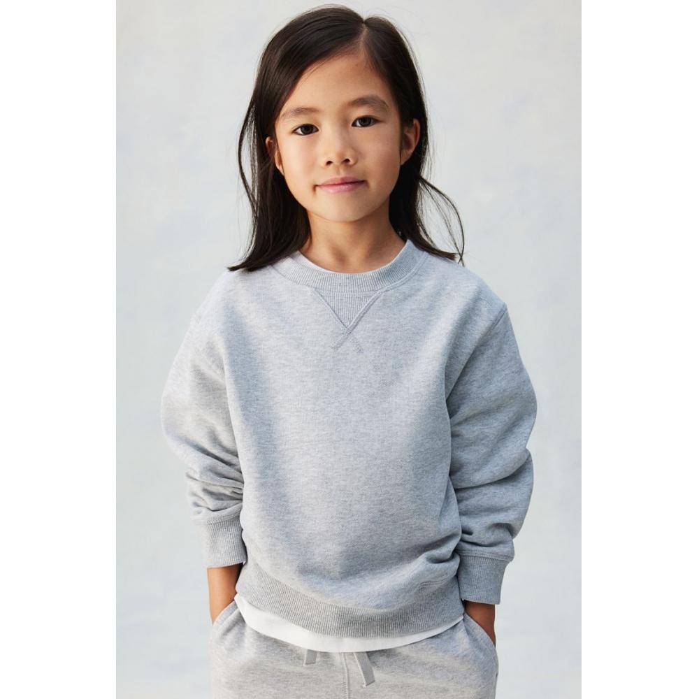 

H M Crew neck sweatshirt light grey melange