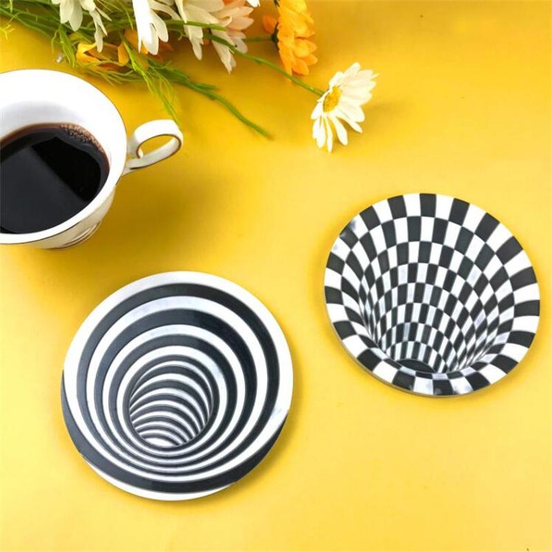 Sottobicchiere 3D Creativo Fai da Te Rotondo Geometrico a Spirale Stampo in Silicone Nuovo Cemento Resina Resina Epossidica Stampi 2023