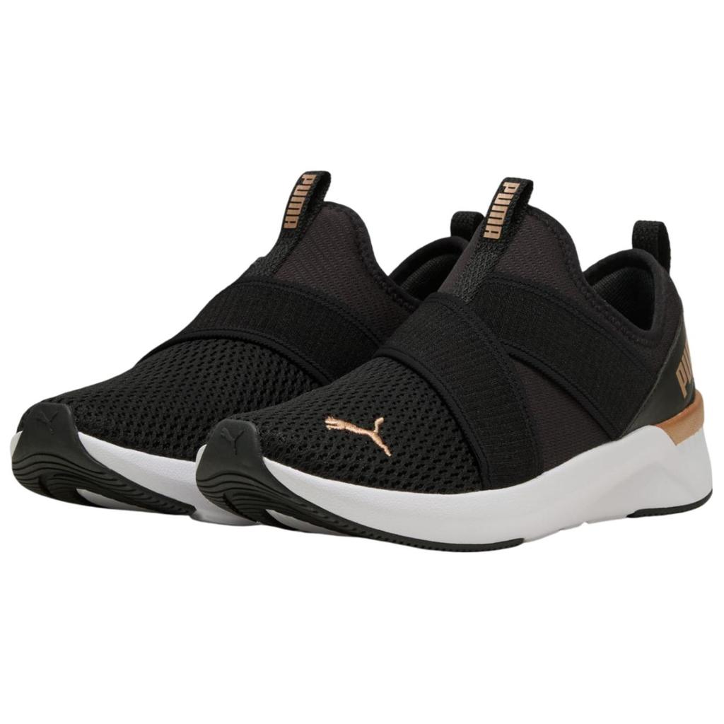 PUMA Women's Softride Harli Slip-On Running Shoes Puma Black Puma White Puma Gold 311471-01