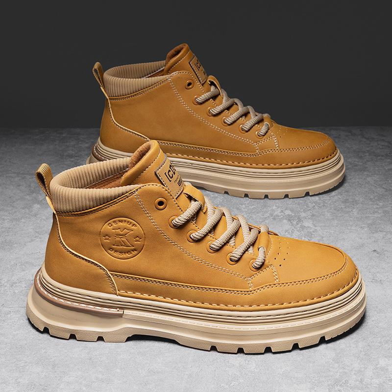 Scarpe alte autunno primavera e autunno interno nero rialzo stivali Martin a mezza altezza leggere da alpinismo casual