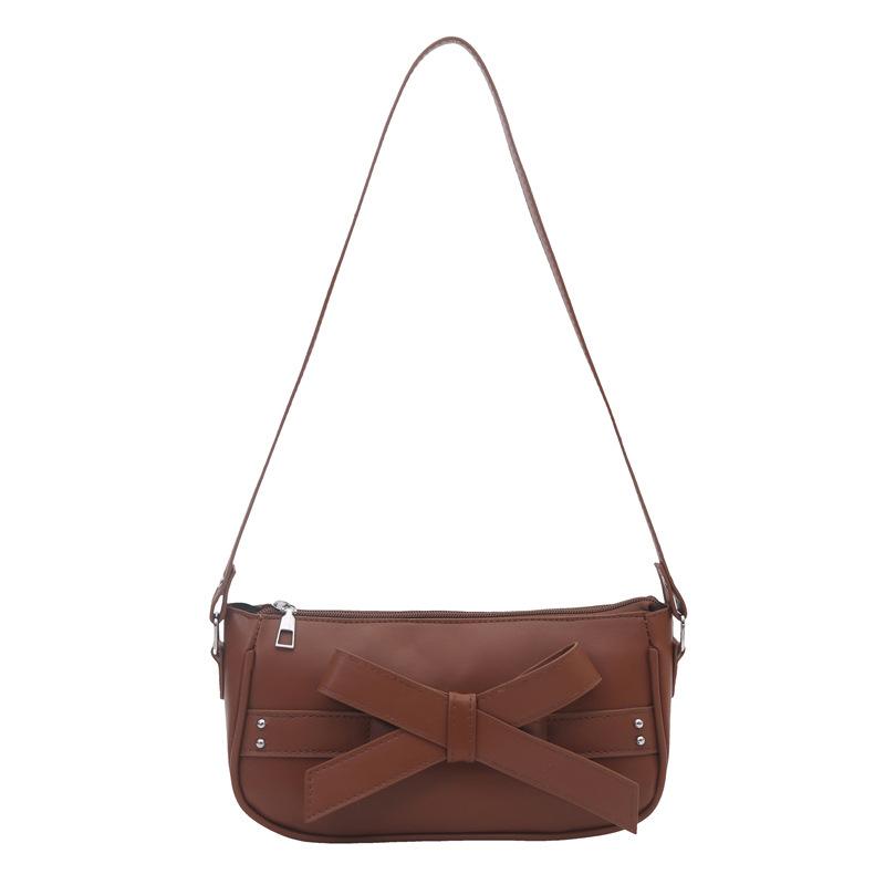 Large Capacity Fashionable and Simple Underarm Shoulder Messenger Bag New Bow Girl Commuter Solid Color Summer Bag
