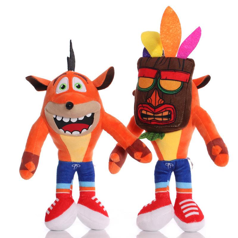 Game Crash Bandicoot Plush Toy Stuffed Animal Cartoon Wolf Aku Aku Plushie Soft Doll Children Birthday Halloween Christmas Gift