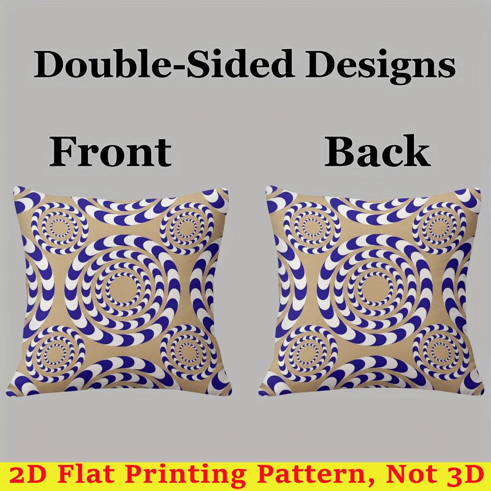 Hypnotic Circle Square Jacquard Pillow Cover for Sofa Office Waist Cushion Cover Home Decorative Pillowcase