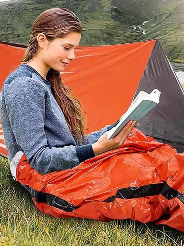 Outdoor-Notfall-Überlebens-Schlafsack, Thermodecke, Mylar, wasserdicht, wiederverwendbar, tragbar, für Camping, Wandern, Notfallausrüstung
